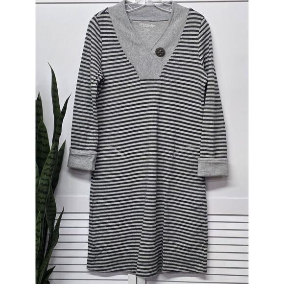 Soft Surroundings Striped Chill Time Sweatshirt Dress-Size Small Pockets-Casual - Picture 2 of 7